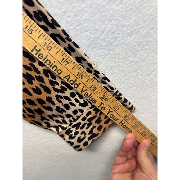 Chicos Leopard Print Button-Up Shirt Womens Size 2 Polyester Leopard Long Sleeve - Picture 6 of 9